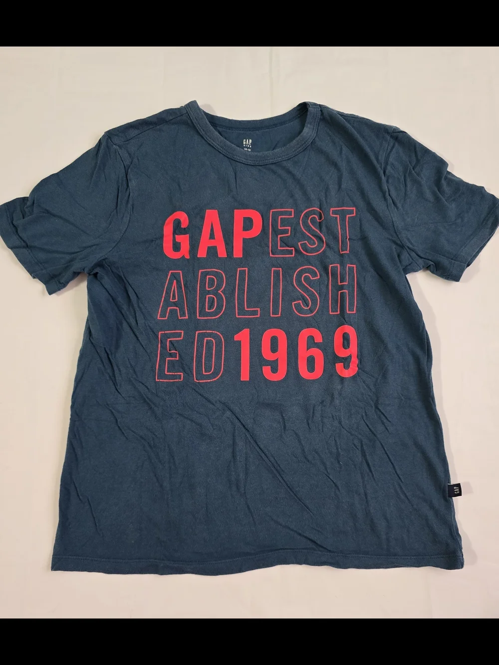 GAP Kids Boys 2-Piece Outfit Set Blue Logo Graphic Tee & Green Shorts 10-12